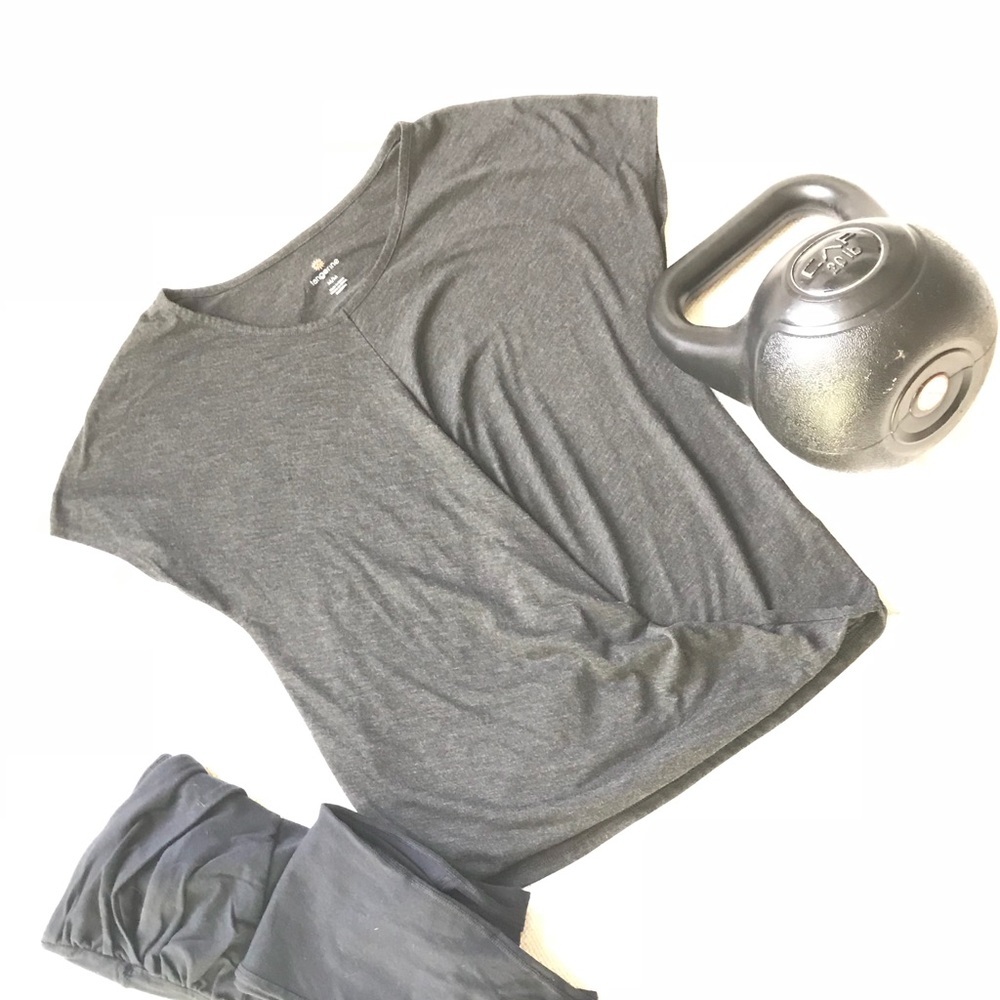 Tangerine Charcoal Twist Front Athletic Tee